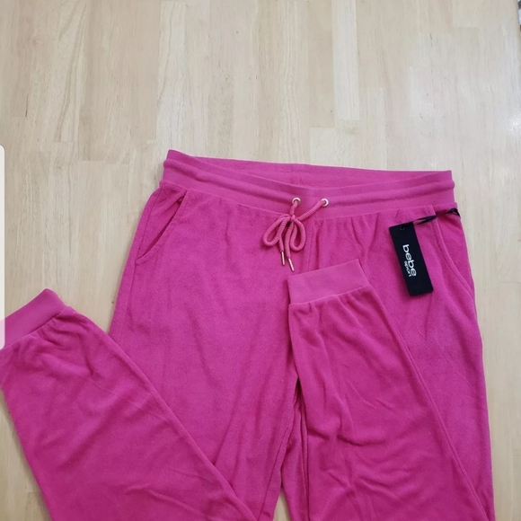 Bebe Sport Womens Pants 1X Beach Towel Pink Sequin - Picture 4 of 5